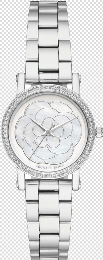 Michael Kors Petite Norie   Michael Kors Silver Flower Watch  HD Png DownloadTransparent PNG