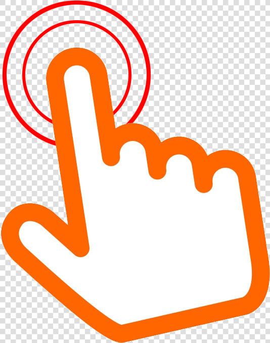 Orange Click Here Hand Png   Transparent Click Icon Png  Png DownloadTransparent PNG