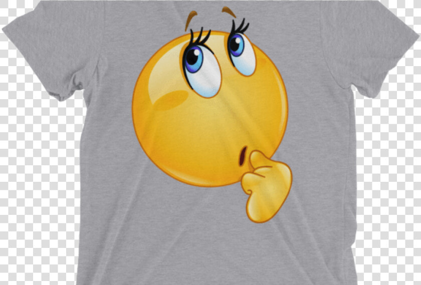 Funny Wonder Female Emoji Face T Shirt Women S Thinking   T shirt  HD Png DownloadTransparent PNG