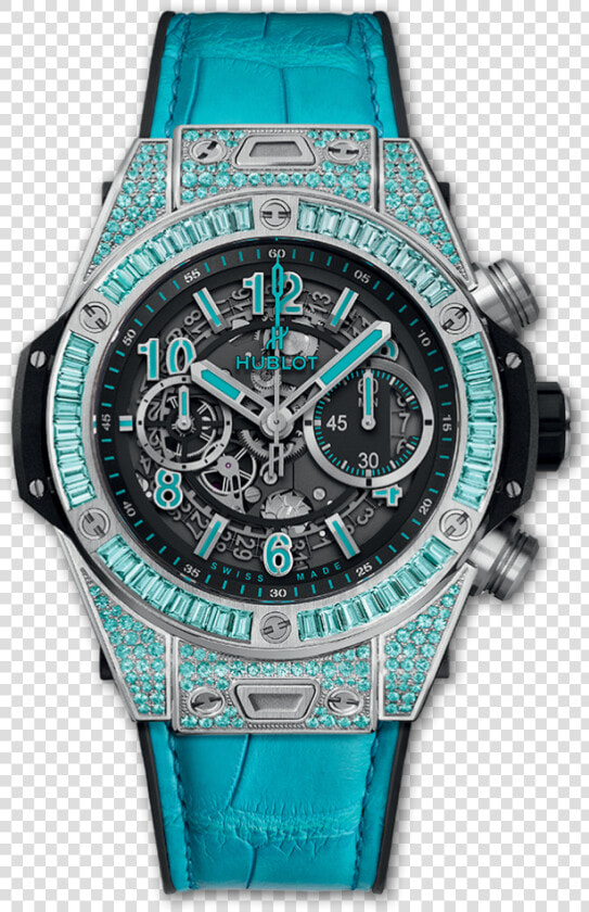 Hublot Unico White Gold Paraiba  Blue Watch  Luxury   Hublot Big Bang Unico Paraiba  HD Png DownloadTransparent PNG