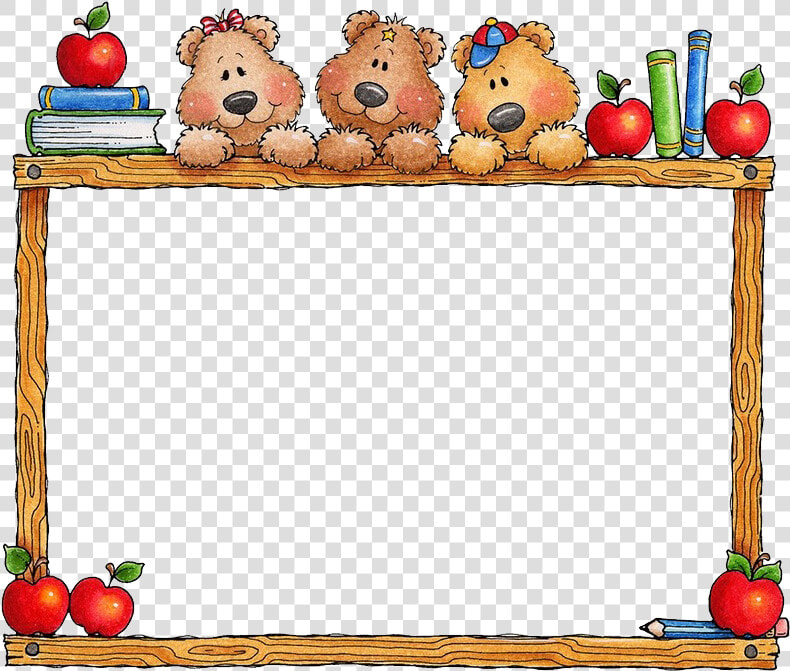 Picture School Apple Frame Bear Education Border Clipart   กรอบ รูป การ์ตูน น่า รัก ๆ  HD Png DownloadTransparent PNG