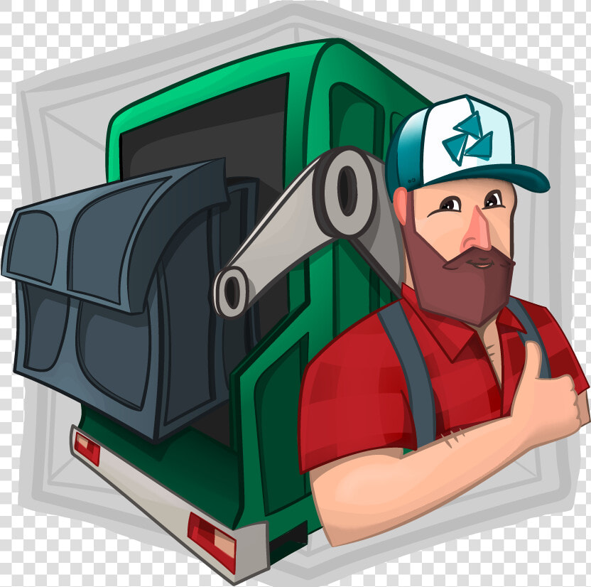 Dumpster Guy Вектор Working Man Operator Guy Dumpster   Cartoon  HD Png DownloadTransparent PNG