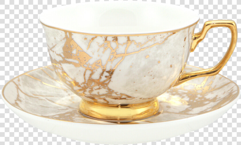 Gold And White Teacup  HD Png DownloadTransparent PNG