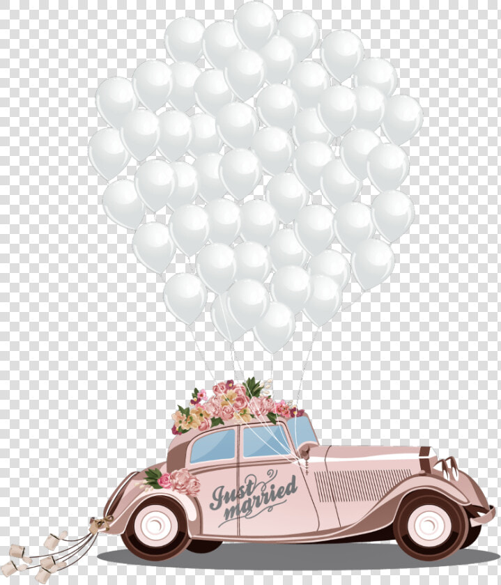 Ballon Drawing Just Married   Drawing Just Married Car  HD Png DownloadTransparent PNG