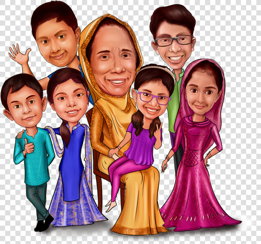 Caricature11 Digital Caricature  Caricature Gifts    Family Caricature Png  Transparent PngTransparent PNG