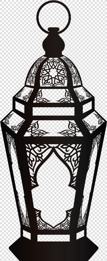 Quran Muslim Ramadan Lamp Black Ornaments Fanous Clipart   Ramadan Lamp Clipart Black And White  HD Png DownloadTransparent PNG