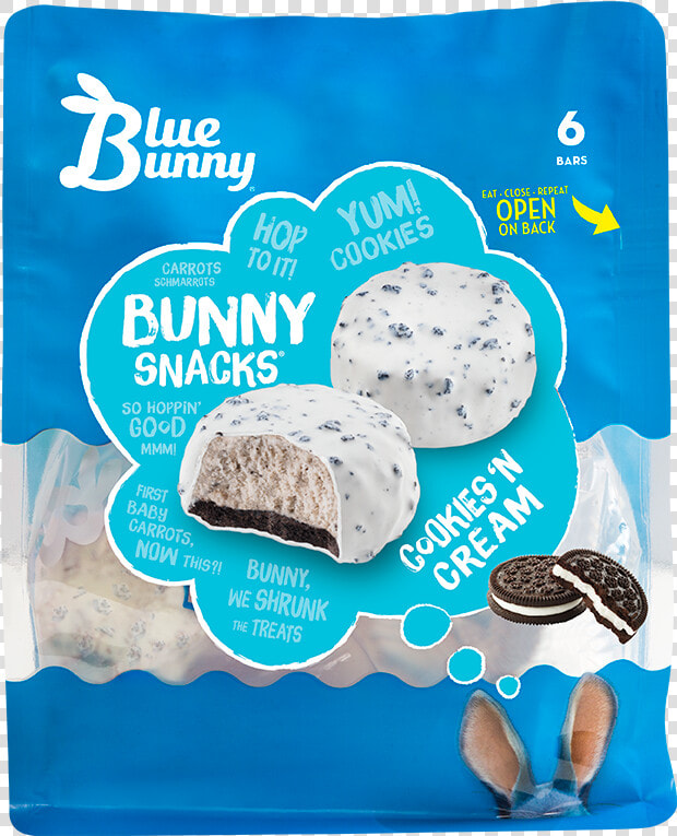 Cookies N Cream Bunny Snacks®   Blue Bunny Cookies And Cream Bunny Snacks  HD Png DownloadTransparent PNG