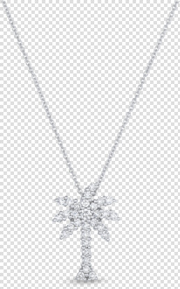 18k White Gold Large Palm Tree Pendant With Diamonds   Locket  HD Png DownloadTransparent PNG