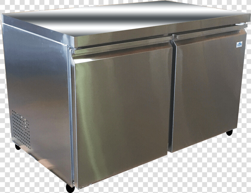 2 Door Under Counter Stainless Steel Freezer   Refrigerator  HD Png DownloadTransparent PNG