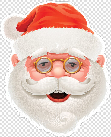 Printed Vinyl Claus Stickers   Santa Claus Head Png  Transparent PngTransparent PNG