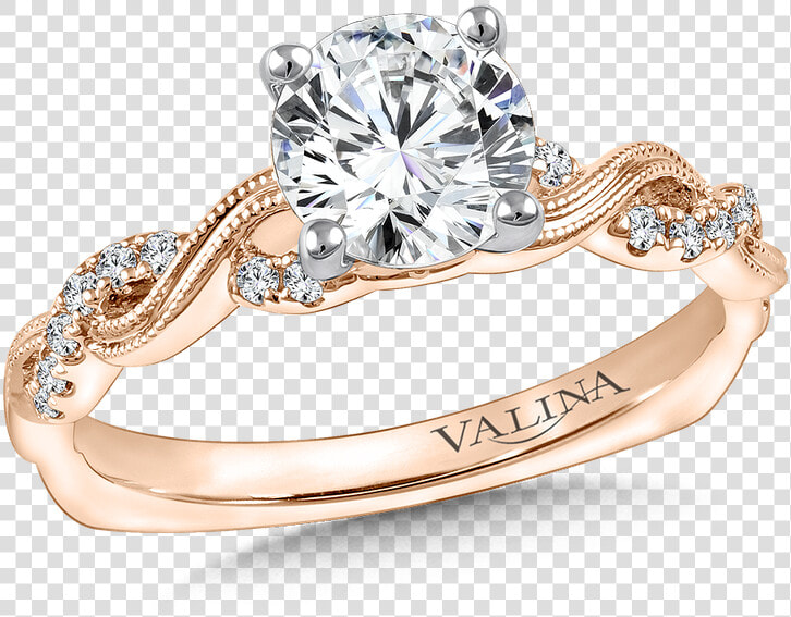 Valina Diamond Engagement Ring Mounting In 14k Rose   Engagement Rings W Sapphires  HD Png DownloadTransparent PNG