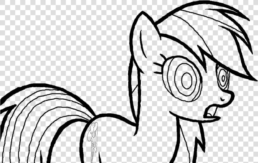 Hypnotized Rainbow Dash Lineart   Rainbow Dash My Little Pony Drawing Hair  HD Png DownloadTransparent PNG