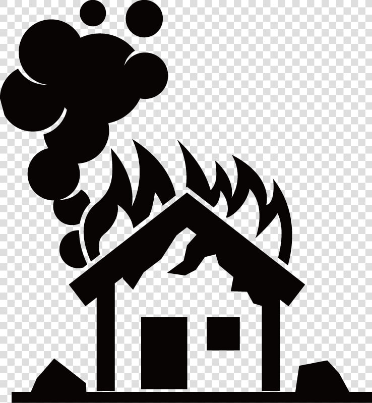 Clip Art Can Stock Photo House   House On Fire Silhouette  HD Png DownloadTransparent PNG