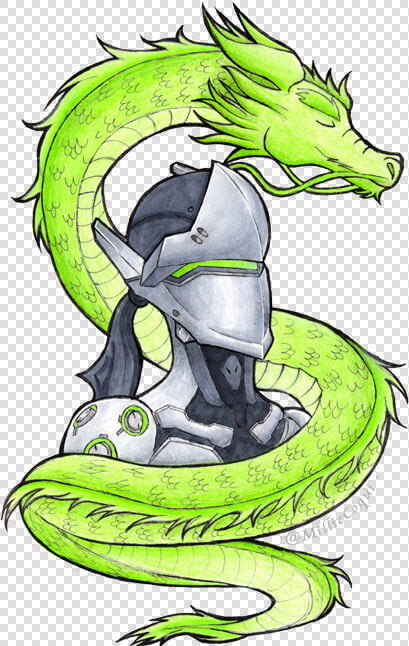  genji And His Noodle Dragon  i Did This Fanart When   Mini Genji With Dragon  HD Png DownloadTransparent PNG