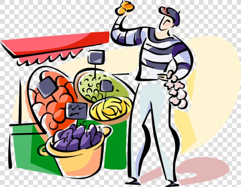 French Outdoor Vendor Vector Image Illustration Of   Open Air Market Clipart  HD Png DownloadTransparent PNG