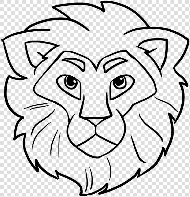 Easy Drawing Guides On Twitter Learn How To Draw A   Lion Head Easy Drawing  HD Png DownloadTransparent PNG