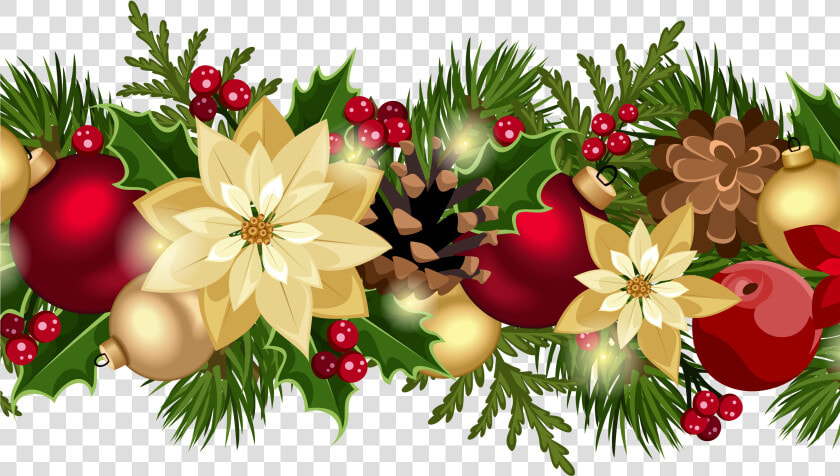 Poinsettia Clipart Xmas Decoration   Clip Art Christmas Border  HD Png DownloadTransparent PNG