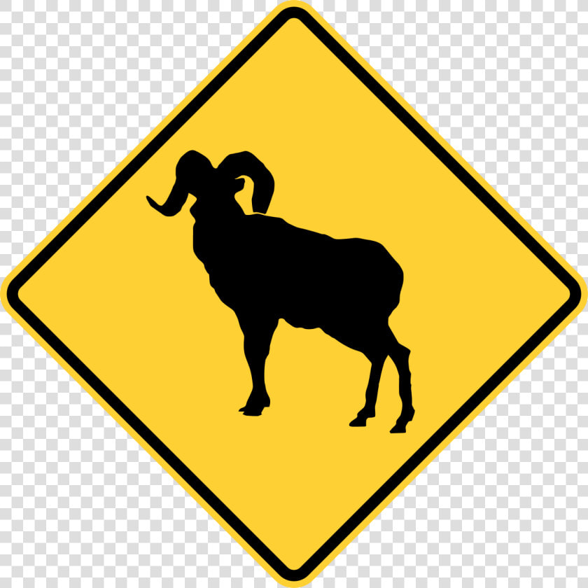 Bighorn Sheep Crossing Sign  HD Png DownloadTransparent PNG