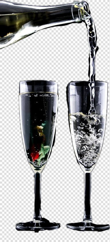  water  pouring  bottle Hwineglass  bubbles   Champagne Stemware  HD Png DownloadTransparent PNG