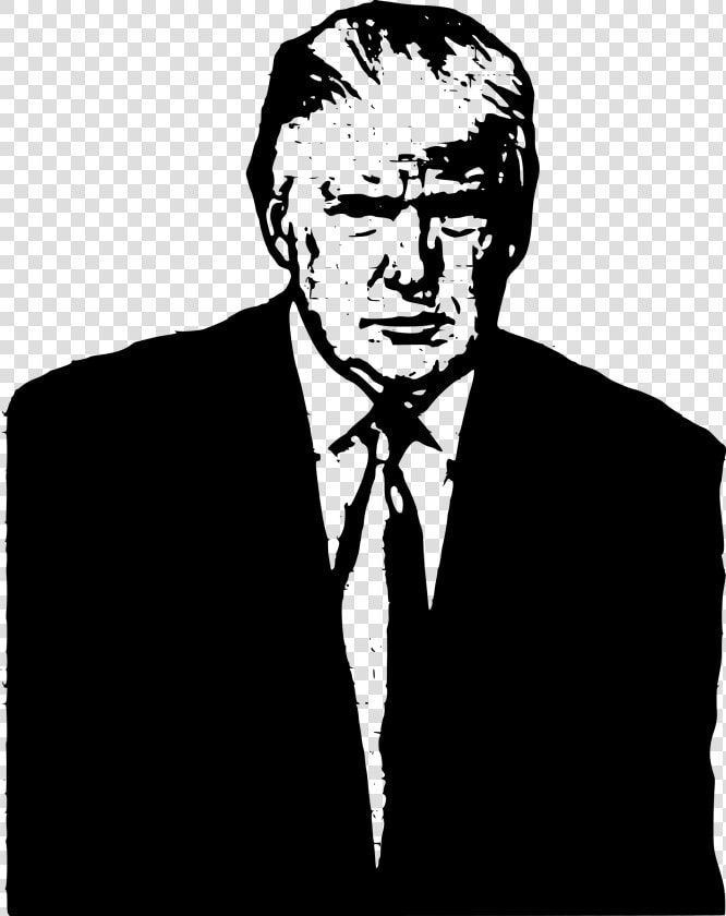 Trump Outline Clip Arts   Trump Black And White Png  Transparent PngTransparent PNG