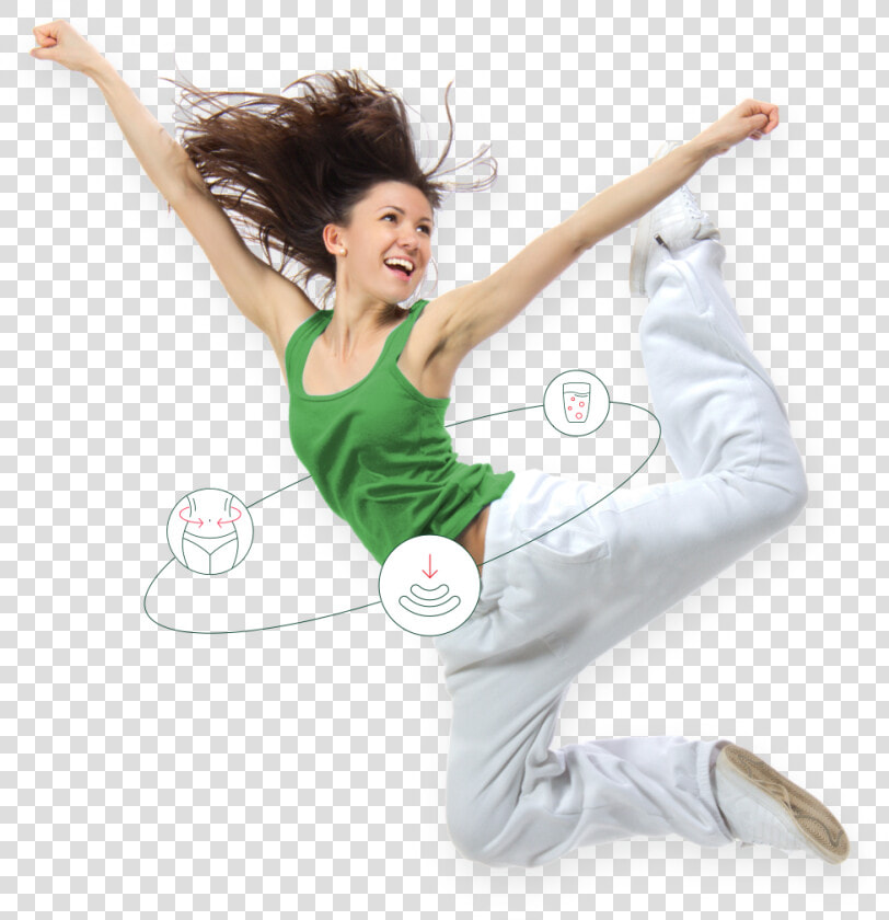 A Healthy Young Woman With Regular Digestion   Jumping  HD Png DownloadTransparent PNG