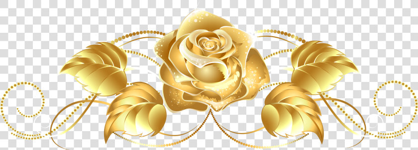 Beautiful Decor Png Clip   Gold Flowers Clip Art  Transparent PngTransparent PNG