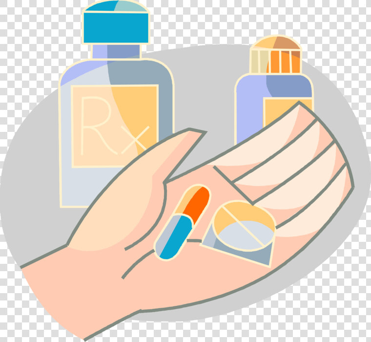 Vector Illustration Of Hand Holds Medicine Pill And  HD Png DownloadTransparent PNG