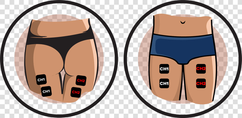 Thigh Electrode Pad Placement Clipart   Png Download   Pad Placement For Sciatica  Transparent PngTransparent PNG