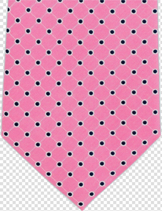 100  Silk Extra Long Pink And Navy Polka Dot Tie For  HD Png DownloadTransparent PNG