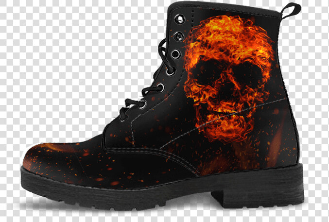 Skull Obsession Flaming Skull Boots   Moon  39 s Knows Boots  HD Png DownloadTransparent PNG