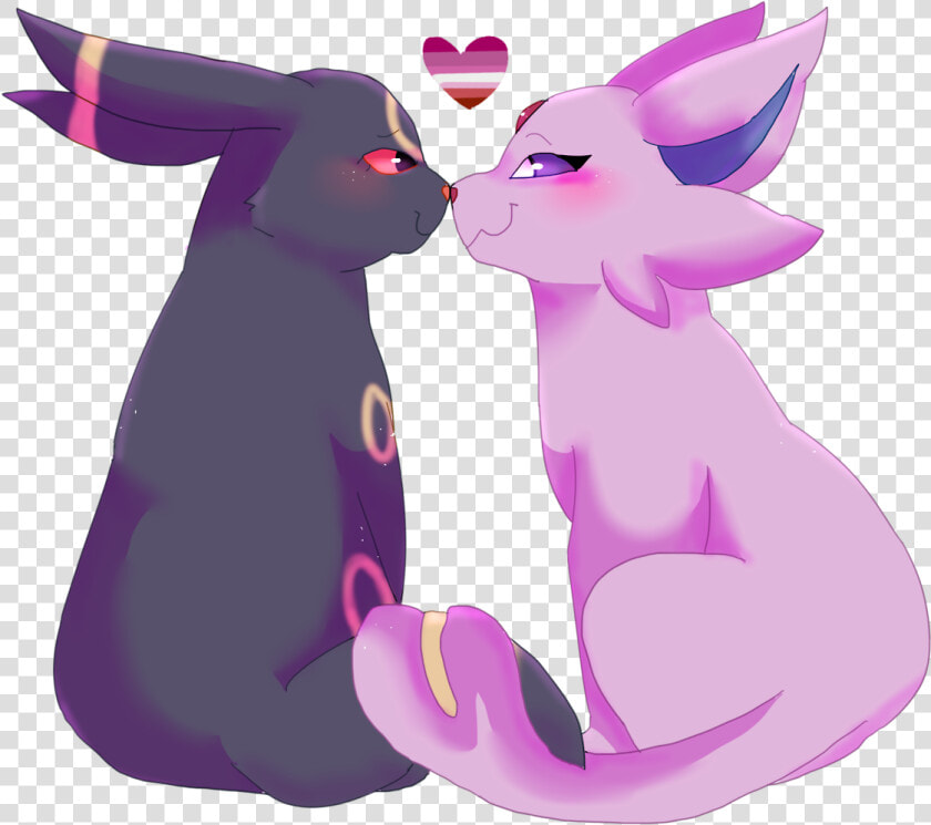 Transparent Espeon Png   Umbreon And Espeon Kiss  Png DownloadTransparent PNG