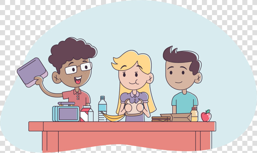 Transparent Lunch Png   Student Cartoon Have Lunch  Png DownloadTransparent PNG