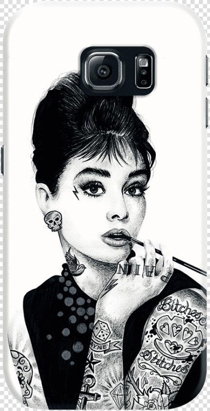 Dailyobjects Audrey Hepburn Inked Case For Samsung   Tattooed Audrey Hepburn Print  HD Png DownloadTransparent PNG