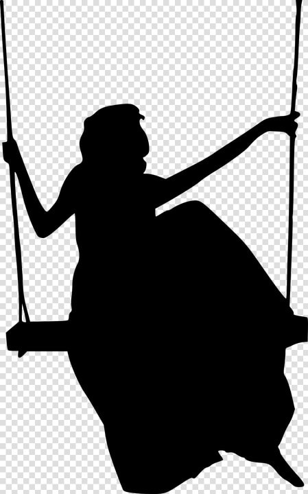 Silhouette  Woman  Swing  Relax  Relaxation  Dress   Silhouette Of A Woman On A Swing  HD Png DownloadTransparent PNG