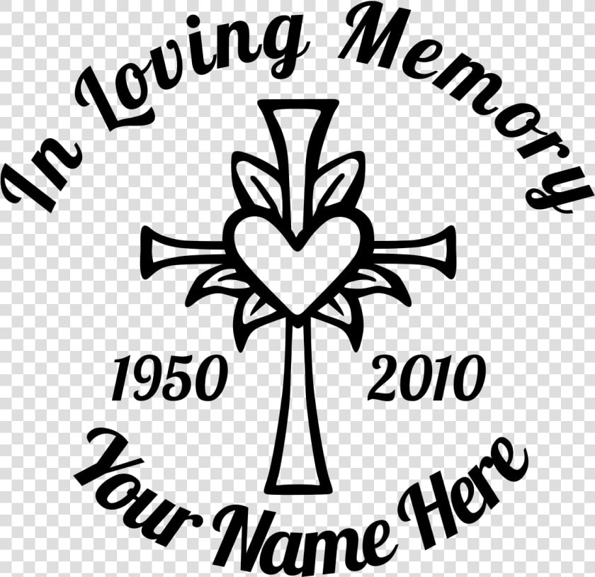 In Loving Memory Cross With Heart Sticker Designer   Loving Memory Of Svg  HD Png DownloadTransparent PNG