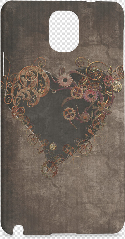 A Decorated Steampunk Heart In Brown Hard Case For   Mobile Phone Case  HD Png DownloadTransparent PNG