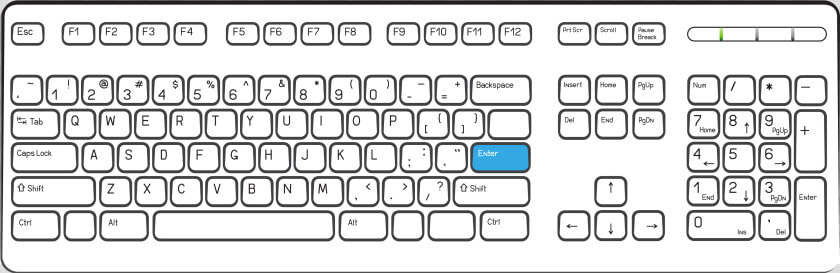 A Typical Keyboard With The Enter Key Highlighted In   Special Keys Of Keyboard  HD Png DownloadTransparent PNG