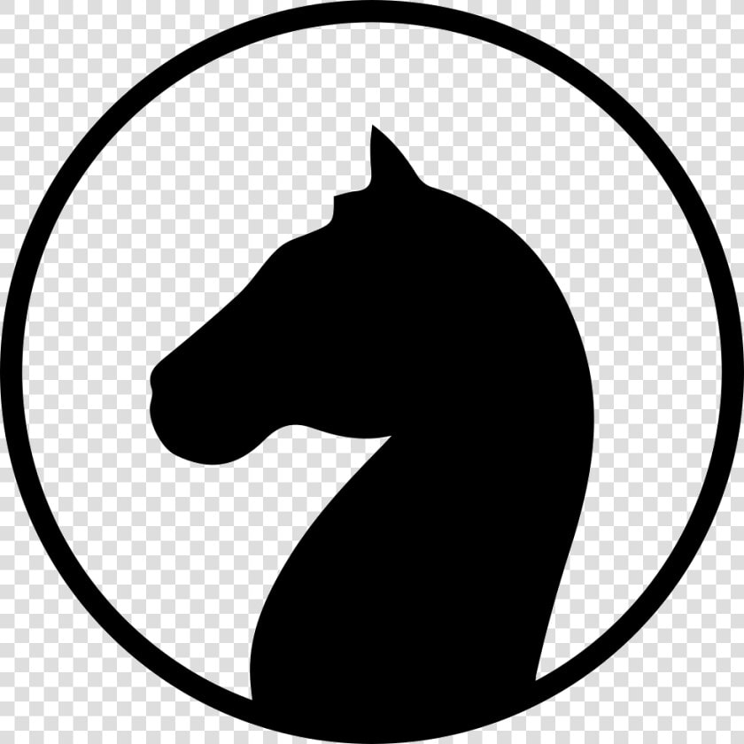 Horse Head Black Shape Facing Left Inside A Circle   Silhouette Horse Head Icon Png  Transparent PngTransparent PNG