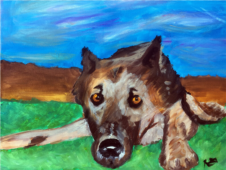 German Shepherd Portrait Acrylic Painting  HD Png DownloadTransparent PNG