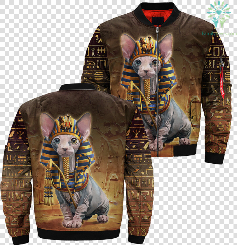 3d Printed Pharaoh Cat Over Print Jacket  tag Familyloves   Embroidery  HD Png DownloadTransparent PNG