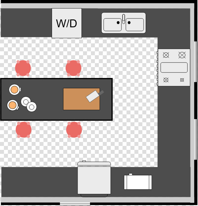 Kitchen With Center Island   Cocina En Planta Png  Transparent PngTransparent PNG