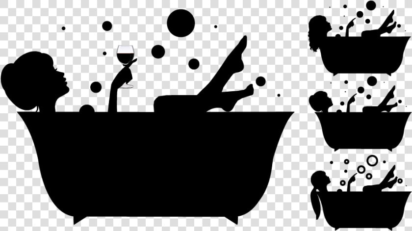 Bathtub Bathing Bathroom   Silhouette Cowgirl In Tub  HD Png DownloadTransparent PNG