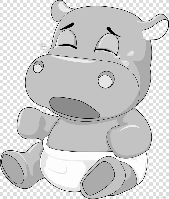 Baby Clipartblack Com Animal Free Black White   Gambar Kartun Kuda Nil Lucu  HD Png DownloadTransparent PNG