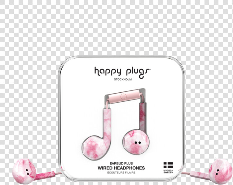 Earbud Plus Pink Marble   Happy Plugs  HD Png DownloadTransparent PNG