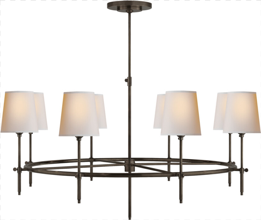 Bryant Large Ring Chandelier In Bronze With Natural   Ring Chandelier Shades  HD Png DownloadTransparent PNG