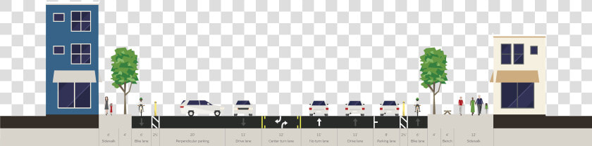 Transparent Bike Lane Png   City Street Width  Png DownloadTransparent PNG