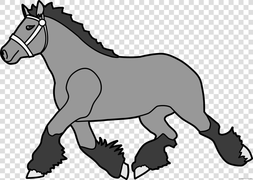 Horse Animal Free Black White Clipart Images Clipartblack   Big Horse Cartoon  HD Png DownloadTransparent PNG