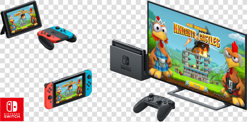 Nintendo Switch Collage   Moorhuhn Knights  amp  Castles  HD Png DownloadTransparent PNG