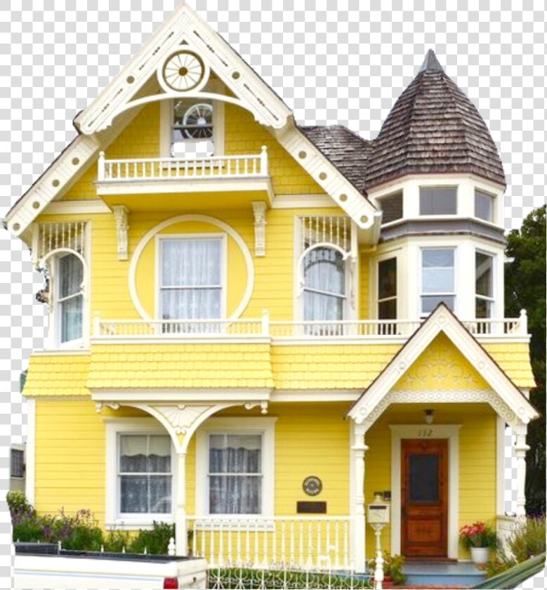 Transparent Victorian Houses Clipart   Pale Yellow Victorian House  HD Png DownloadTransparent PNG