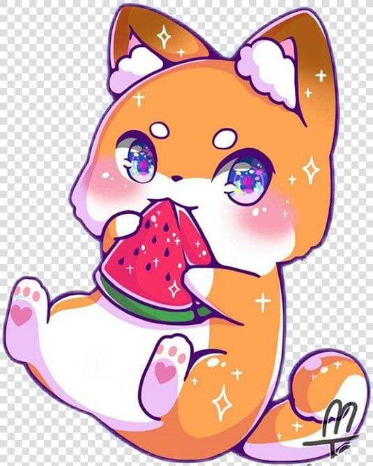  kawaii  cute  dog  watermelon  dogs  doglover  corgipuppy   Kawaii Cute Anime Dogs  HD Png DownloadTransparent PNG